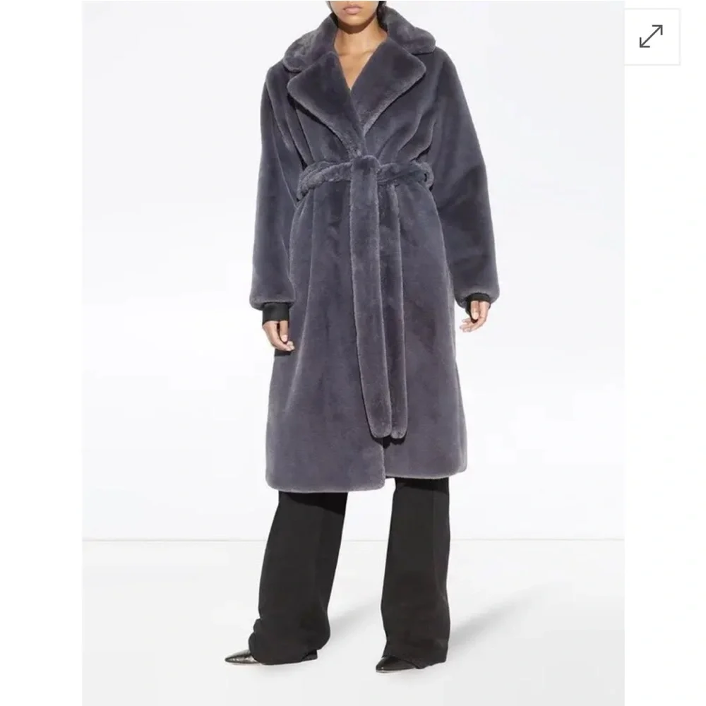 Apparis Faux Fur Grey Mona Coat size Small - Picture 15 of 16